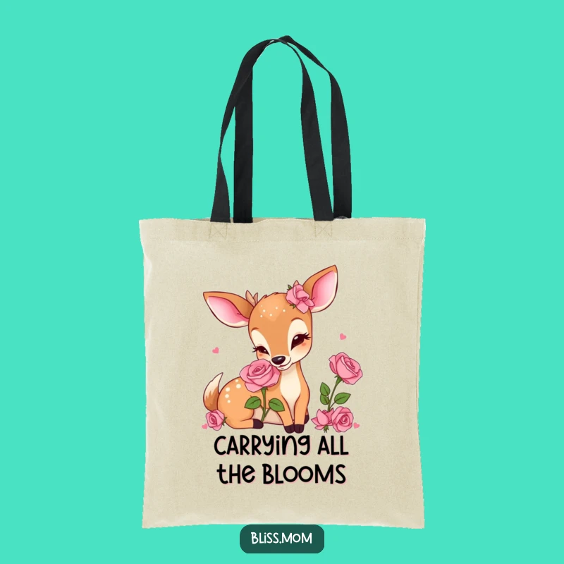 Funny Kawaii Deer Mom Tote Bag: Delightful Rose Scent, Perfect Shopping Gift