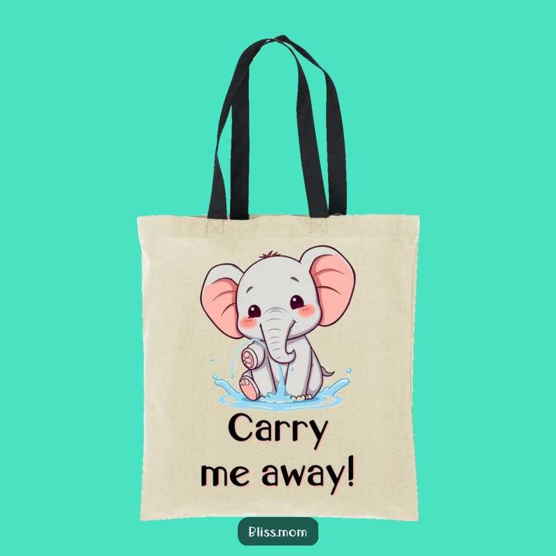 Funny Kawaii Elephant Water Spray Tote: Stylish Pachyderm Bag Gift