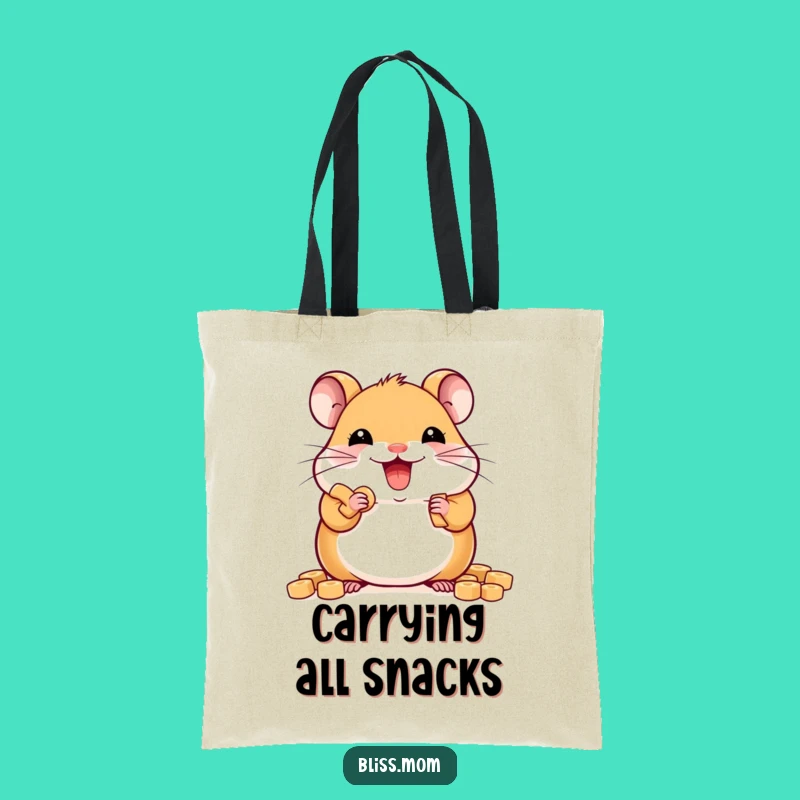 Funny Kawaii Hamster Tote Bag - Delighted Rodent Carryall & Gift