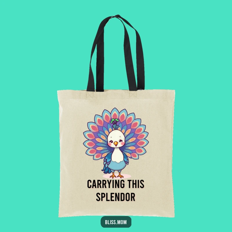 Funny Kawaii Peacock Mom Tote Bag: Colorful Flair Carry, Perfect Shopping Gift