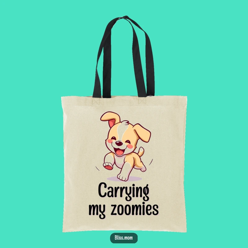 Funny Puppy Tail Chaser Tote Bag: Carry Your Fun