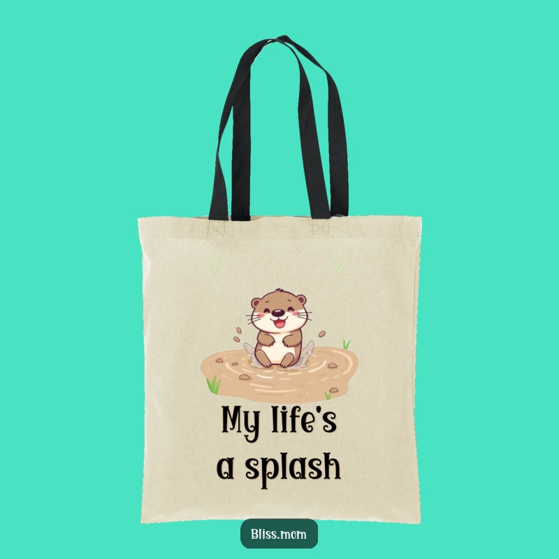 Funny Otter Slide Tote Bag - Playful River Companion Gift