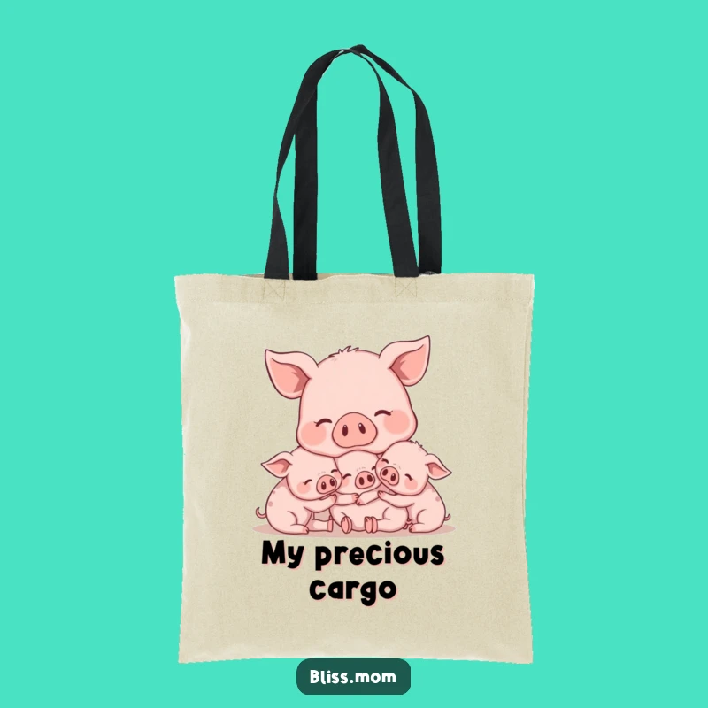 Funny Mama Pig Tote Bag - Carry Your Little Oinks Everywhere!