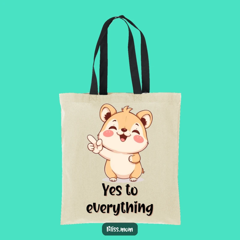 Funny Tote Bag: YES Animal Joy Design, Carry Your Enthusiasm